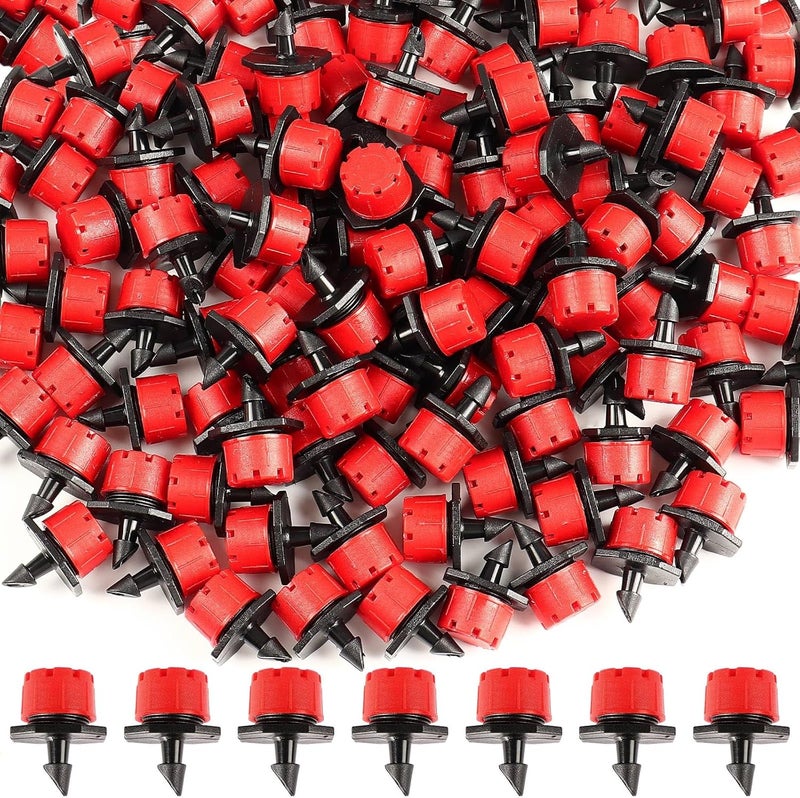 AUGHOA 120 PCS Irrigation Drippers Sprinklers,1/4 Inch Drip Emitters, 360 Degree Adjustable Flow Dripper, 8-Hole Irrigation Nozzles for Flower Plant Watering System - Image 1